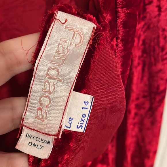 Vintage Red Velvet Top + Scarf and Skirt/Liner - Picture 9 of 16
